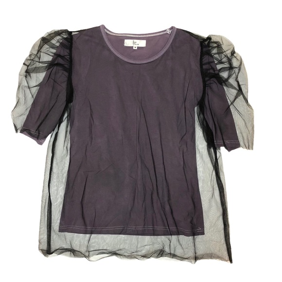 frontrowshop.com Tops - Purple shirt with tulle overlay